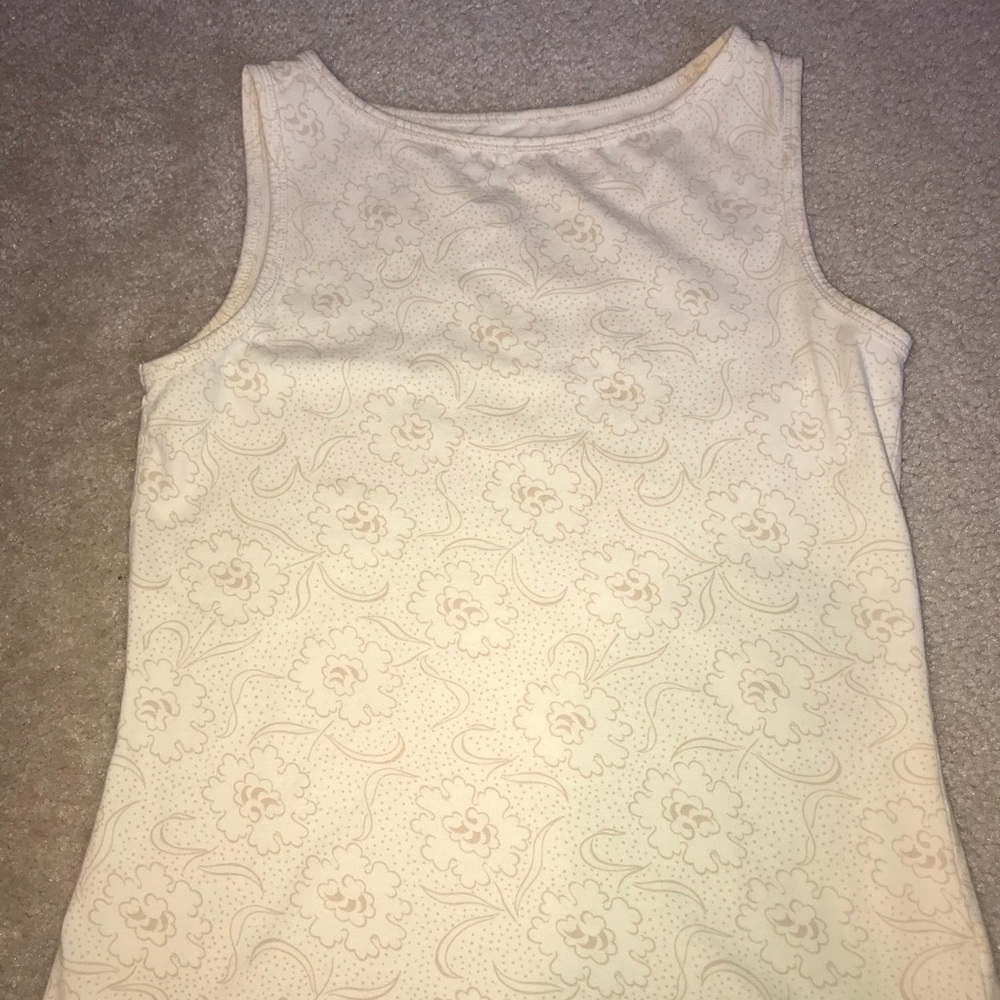 Cream and beige Gap boatneck with floral design